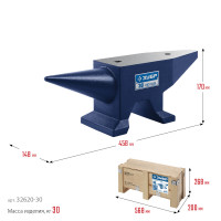 ЗУБР 30 кг, стальная наковальня, профессионал (32620-30)