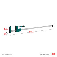 Kraftool grand-1000/1150, 1000/1150 мм, сжатие/распор, 600 кгс, глубина зажима 95 мм, корпусная струбцина (32240-100)