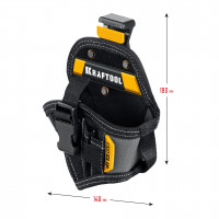 Kraftool kh-5c с быстросъёмным креплением fastclip, 5 карманов и петель, кобура для компактного шуруповерта (38770)