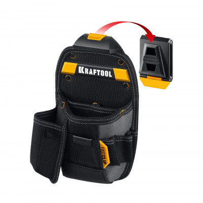 Kraftool kp-8 с быстросъёмным креплением fastclip, 8 карманов и петель, 170 х 260 мм, поясная сумка (38776)