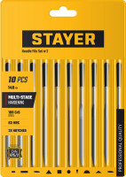 Stayer 140 мм, 10 предм., набор надфилей, professional (16011-h10)