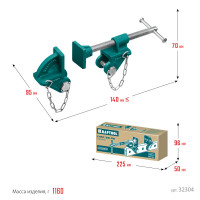 Kraftool chst/25-25, на профиль 25 х 50 мм, набор головок для струбцины (32304)