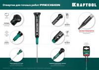 Kraftool precision, hex1.3, отвертка для точных работ (25685-1.3)
