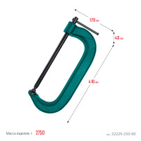 Kraftool extrem-250, 250 х 90 мм, струбцина g-образная (32229-250-90)