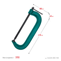 Kraftool extrem-300, 300 х 100 мм, струбцина g-образная (32229-300-100)