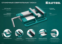 Kraftool 100 мм, станочные сверлильные тиски (32715-100)
