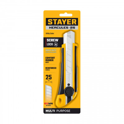 Stayer hercules-25, 25 мм, нож с винтовым фиксатором (09147)