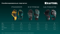 Kraftool extrem, l (9), профессиональные комбинированные перчатки, антивибрационные, противоударные (11287-l)