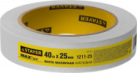 Stayer maxtape 25 мм х 40 м, креповый, малярный скотч, master (1211-25)