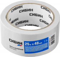 Сибин 48 мм х 25 м, креповый, малярный скотч (12111-50)