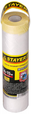 Stayer 15 м, 1.4 м, 9 мкм, с клейкой лентой маскер, защитная пленка, professional (12255-140-15)