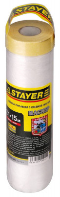 Stayer 15 м, 2.1 м, 9 мкм, с клейкой лентой маскер, защитная пленка, professional (12255-210-15)