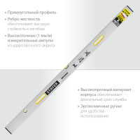 Stayer grand 2 м, точность 1 мм/м, 2 глазка, правило с уровнем и ручками, (10752-2.0)