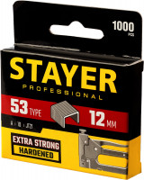 Stayer тип 53 (a/10/jt21), 12 мм, 1000 шт, калибр 23ga, скобы для степлера, professional (3159-12)