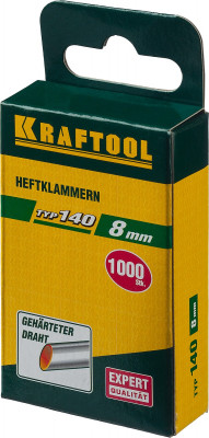 Kraftool тип 140 (g/11/57) 8 мм, 1000 шт, калибр 20ga, скобы для степлера (31680-08)