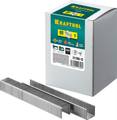 Kraftool тип 21ga (80/pr a/senco at) 12 мм, 5000 шт, скобы для степлера (31780-12)