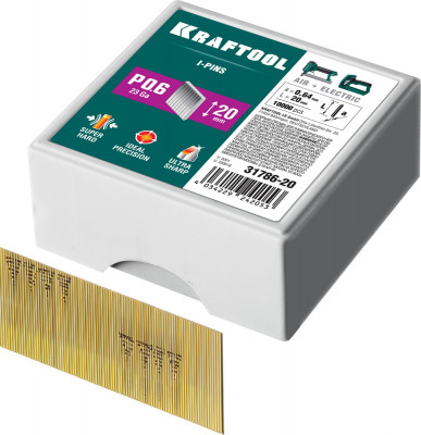 Kraftool тип 23ga (p0.6) 20 мм, 10 000 шт, шпильки для нейлера (31786-20)