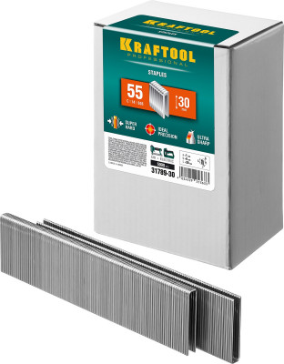 Kraftool тип 18ga (55/90/c) 30 мм, 5000 шт, скобы для степлера (31789-30)