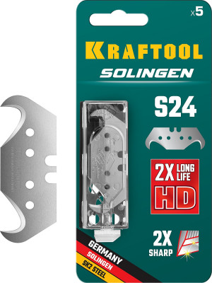 Kraftool solingen-s24, 5 шт, крюковидные лезвия (09643-s5)