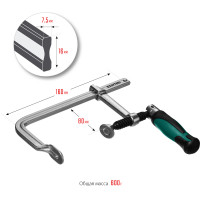 Kraftool forge ff-160/80, 80 х 160 мм, цельнокованая струбцина f (32014-080-160)