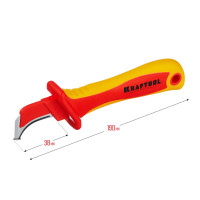Kraftool kn-7, 1000 в, изогнутый, диэлектрический нож электрика (45400)