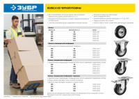 ЗУБР d 160 мм, г/п 145 кг, игольчатый подшипник, резина/металл, поворотное колесо c тормозом, профессионал (30936-160-b)