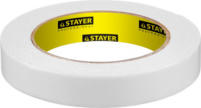 Stayer 19 мм, 5 м, белая, на вспененной основе, двухсторонняя клейкая лента, professional (12231-19-05)