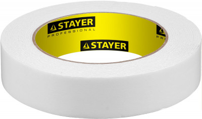 Stayer 25 мм, 5 м, белая, на вспененной основе, двухсторонняя клейкая лента, professional (12231-25-05)