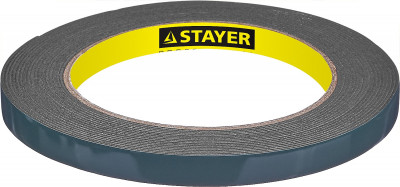 Stayer 9 мм, 5 м, черная, на вспененной основе, двухсторонняя клейкая лента, professional (12233-09-05)