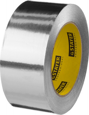 Stayer protape 50 мм, 50 м, до 120 °с, самоклеящаяся алюминиевая лента, professional (12268-50-50)