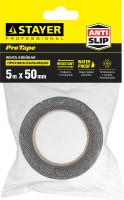 Stayer 50 мм, 5 м, черная, противоскользящая клейкая лента, professional (12270-50-05)