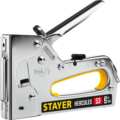 Stayer hercules-53, тип 53 (a/10/jt21) 23ga (6 - 14 мм)/13/300, стальной рессорный степлер, professional (31519)