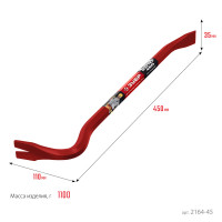 ЗУБР hex-18 450 мм, 18 мм, шестигранный усиленный, лом-гвоздодер (2164-45)