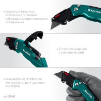 Kraftool helfer, компактный складной нож с трапециевидным лезвием, тип а24 (09242)