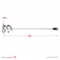 Stayer 60 х 400 мм, шестигранный хвостовик, оцинкованный, миксер для красок металлический (06011-06-40)