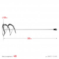Stayer 120 х 600 мм, шестигранный хвостовик, оцинкованный, миксер для красок металлический (06011-12-60)