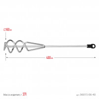 Stayer 60 х 400 мм, шестигранный хвостовик, оцинкованный, миксер для песчано-гипсовых смесей (06015-06-40)