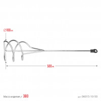 Stayer 100 х 500 мм, шестигранный хвостовик, оцинкованный, миксер для песчано-гипсовых смесей (06015-10-50)