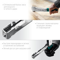 Kraftool hammer tacker, тип 53 (a/10/jt21) 23ga (6 - 10 мм), высокоскоростной стальной скобозабиватель (3153)