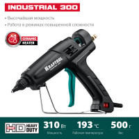 Kraftool industrial 300, d 11 - 12 мм, 45 г/мин, электрический термоклеевой пистолет (06842)