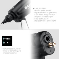Kraftool industrial 300, d 11 - 12 мм, 45 г/мин, электрический термоклеевой пистолет (06842)