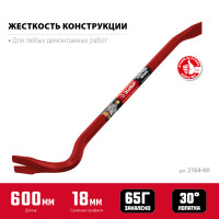 ЗУБР hex-18, 600 мм, лом-гвоздодер (2164-60)