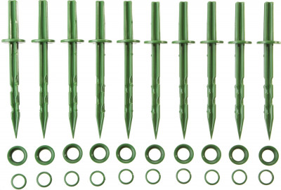 Grinda 200 мм, зеленые, полипропилен, 10 шт, садовые колышки (422319)