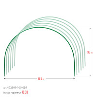 Grinda 2.5 м, стальные, покрытие ПВХ, 6 шт, дуги для парника (422309-100-095)