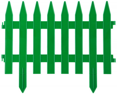 Grinda классика, 28 х 300 см, зеленый, 7 секций, декоративный забор (422201-g)