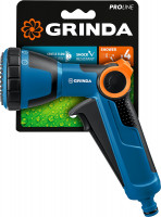 Grinda x-s, с регулятором напора, душевой, 4 режима, курок спереди, двухкомпонентный, поливочный пистолет, proline (429165)