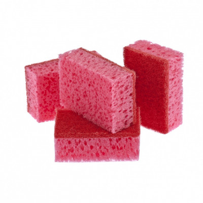 Губки для посуды coral, 95x64x36 мм, 4 шт., россия// elfe
