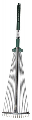 Raco r744, длина 790-1240 мм, ширина 175-550 мм, с телескопическим черенком, 15 зубцов, регулируемые веерные грабли (4231-53/744)