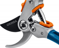 Grinda p-51, 200 мм, закаленная сталь, шестерённая передача, двухкомпонентные рукоятки, покрытие ПВХ, плоскостной секатор, proline (423451)