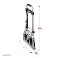 Stayer protruck, до 70кг, каркас и платформа из алюминия, платформа 39х28см, колеса d13 см, вес 3.0кг, складная хозяйственная тележка (38755-70)